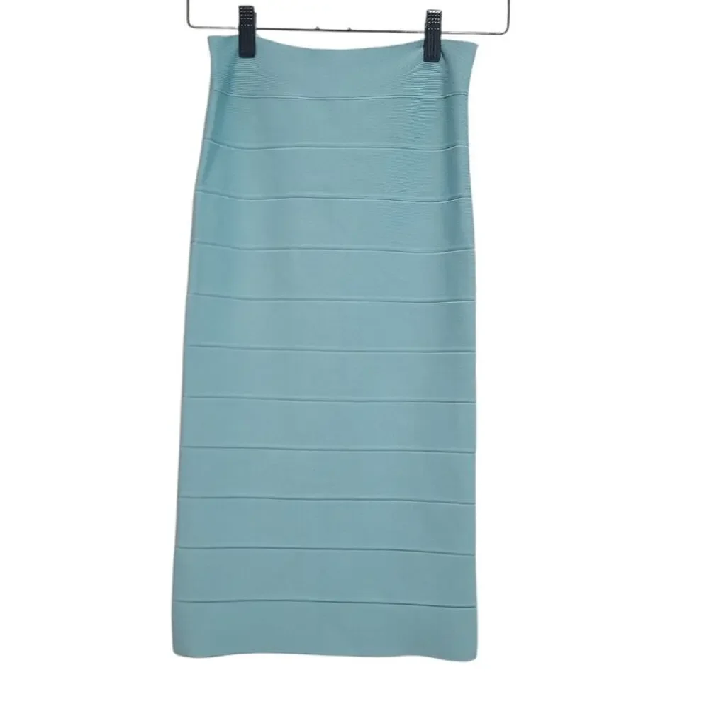 BCBGMAXAZRIA Leger Power Pencil Skirt XS NWT Blue Breeze Bandage
